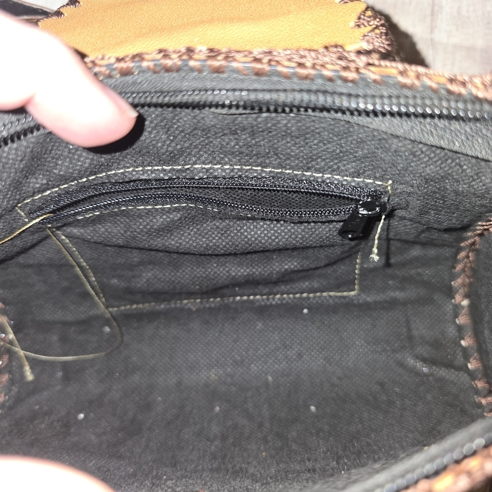 Artisan Brownleather And Red Patterned Women's Ba… - image 5